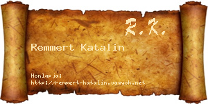 Remmert Katalin névjegykártya